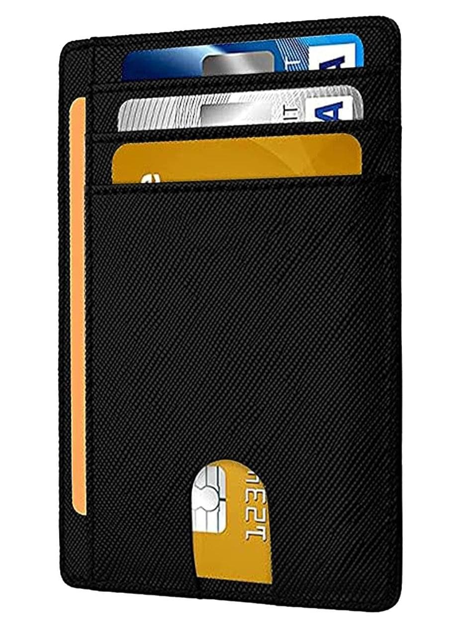 Men Women Slim Wallet with Money Clip Blocking Bifold Credit Card Holder for Men, Slim Minimalist Front Pocket Blocking Leather Wallets,Credit Card Clip Money Bag Business Card Organizer