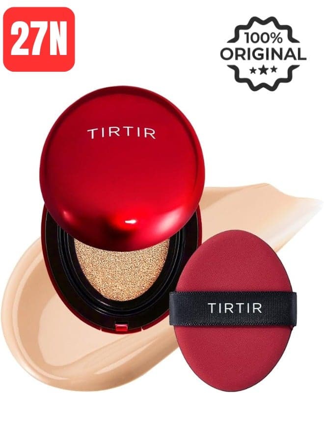 TIRTIR Mask Fit 27N Camel Red Cushion Foundation | Full coverage, Weighless, Skin fit, Satin Glow Finish, Korean cushion foundation