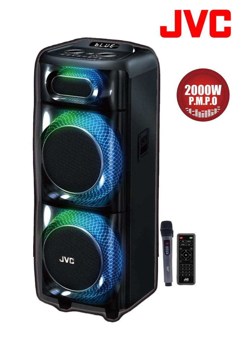 Portable Bluetooth Party Speaker /2000W PMPO Output/ 10"*2 Speaker/8000 mAh Power Battery with Wireless Microphone and Remote control-XS-N178 XS-N178 Black