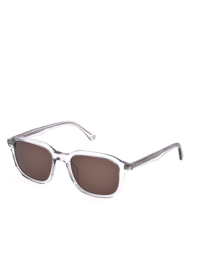 Police Square Full-Rim Sunglasses CHAMP 5 SPLL81M Transparent grey Frame, brown Lenses