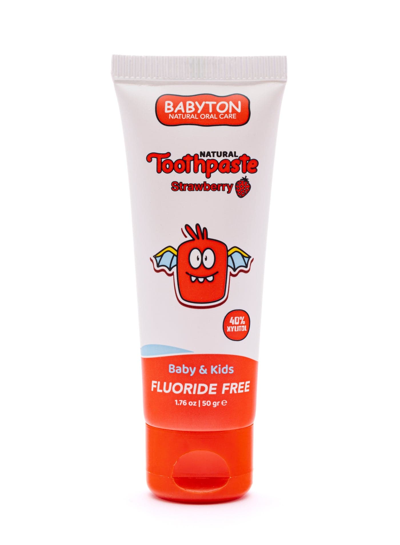 Babyton Natural Toothpaste Strawberry– Fluoride-Free Gel | Safe if Swallowed For Babies 6 Months+