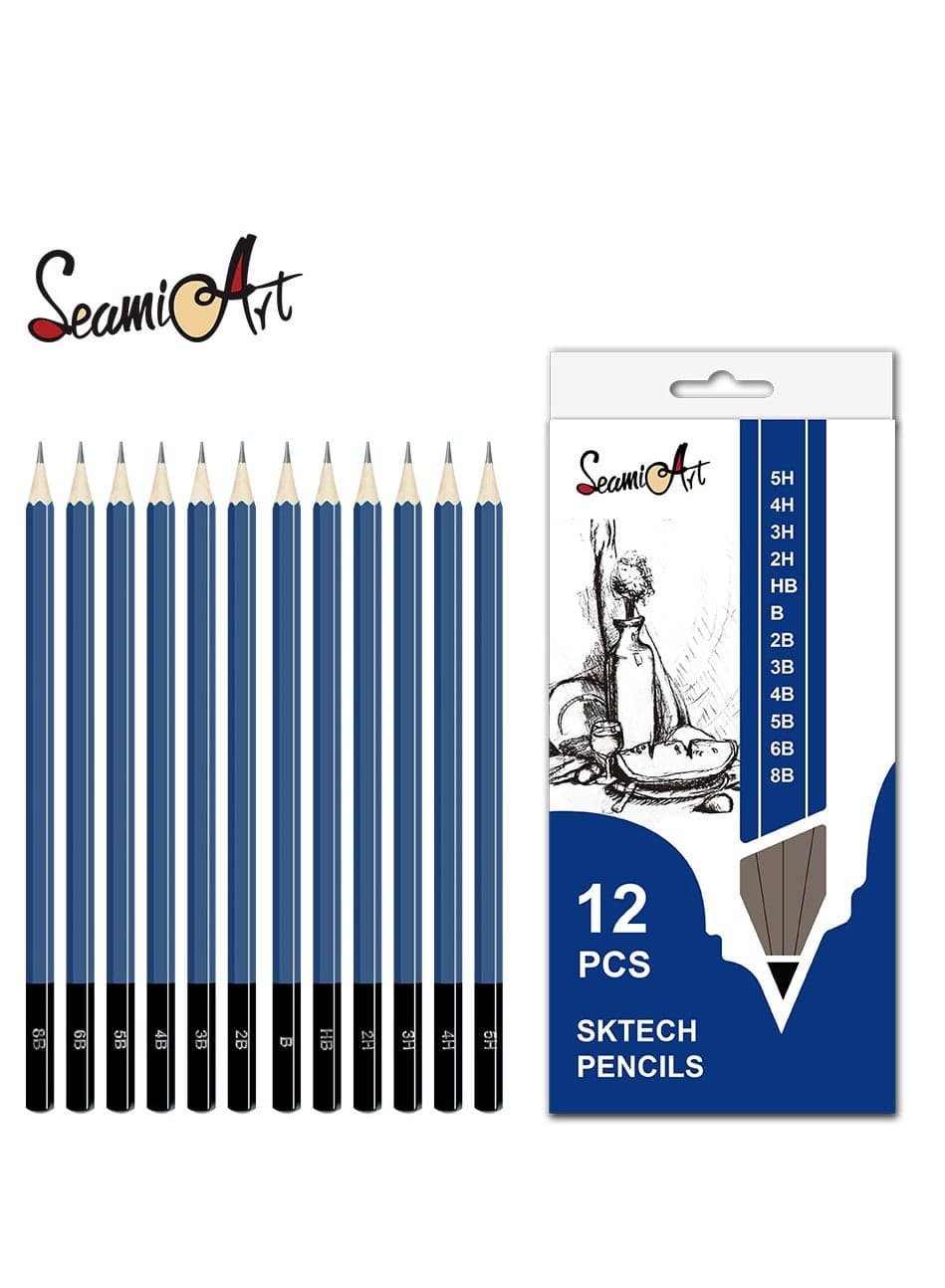 12-Piece Sketch Pencil Set5H 4H 3H 2H HB B 2B 3B 4B 5B 6B 8B