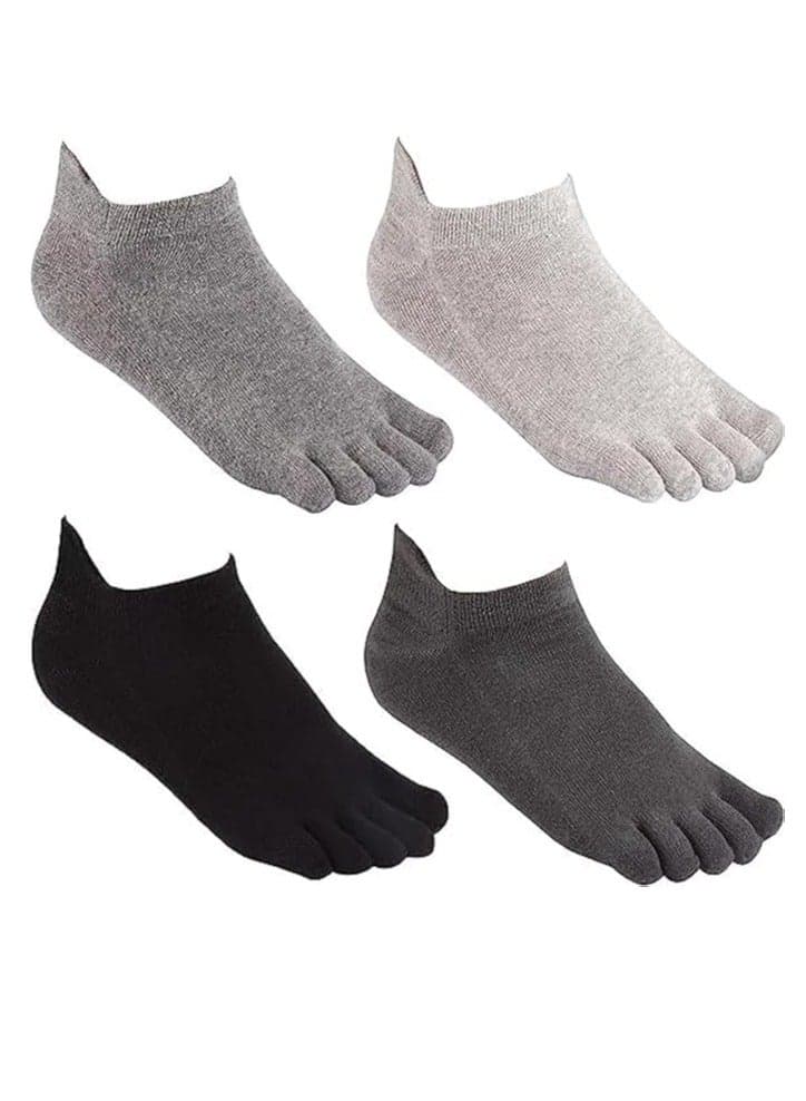 Toe Socks No Show Running Five Finger Socks for Men Women 4 Pairs