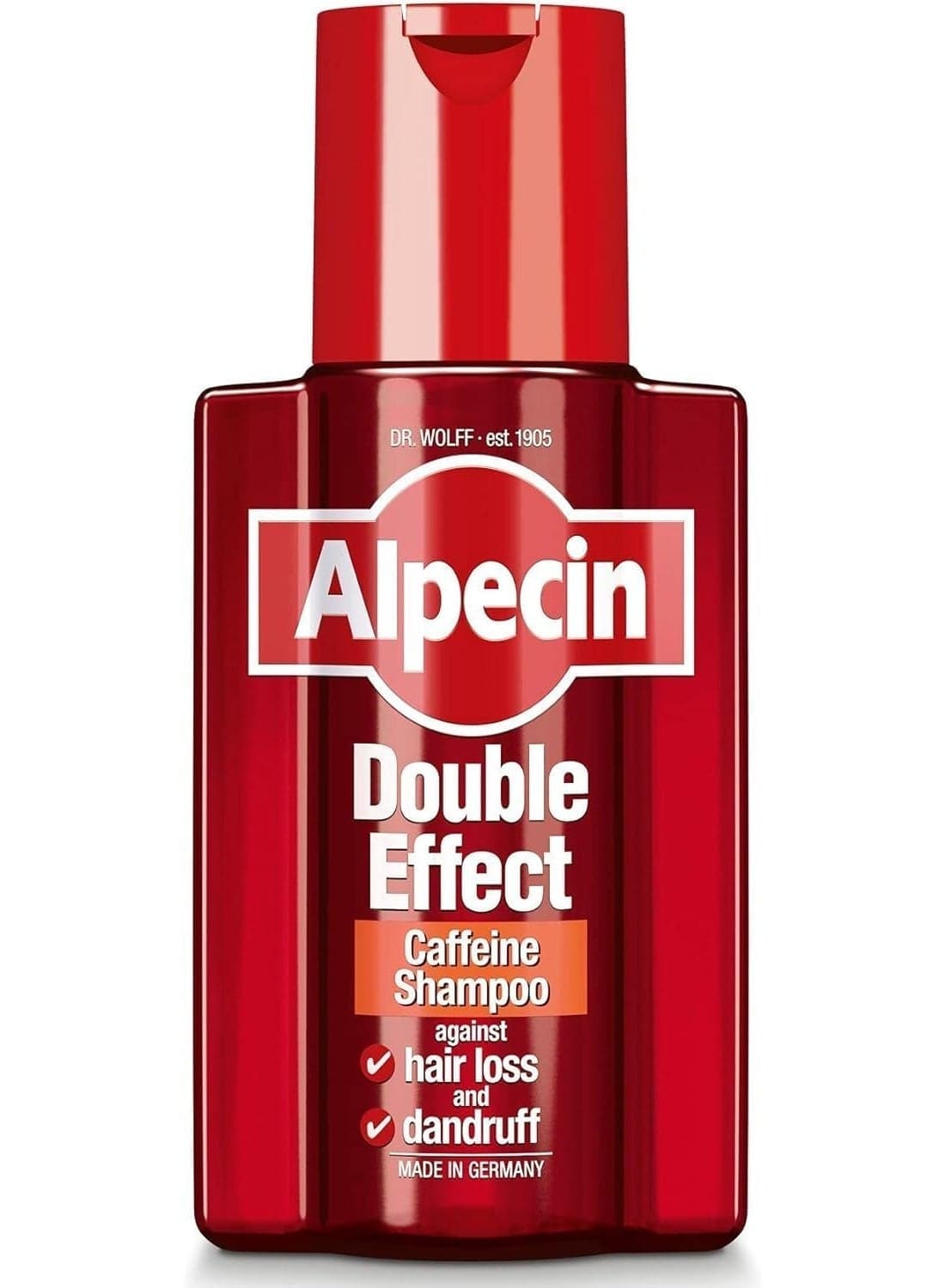 Alpecin Double Effect Caffeine Shampoo 1X 200Ml Anti Dandruff And Natural Hair Growth Shampoo Energizer For Strong Hair Hair Care For Men Made In Germany, Red