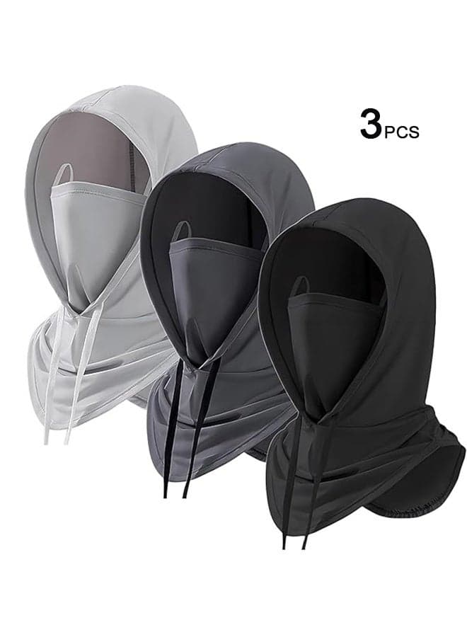 3 Pack Summer Balaclava Sun UV Protection Hood Breathable Full Head Mask Face Cover for Men Women Motorcycle Cycling Fishing