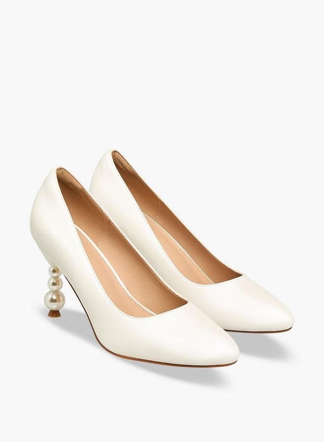 Women Pearl Shaped Heel Pumps