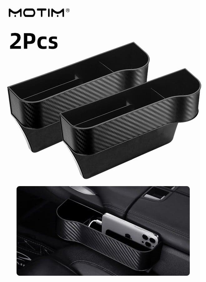 2 Pieces Car Seat Gap Filler Organizer, Multifunctional Car Console Side Storage Box Car Seat Organizer for Holding Cup, Phone, Keys, Wallet, Sunglasses