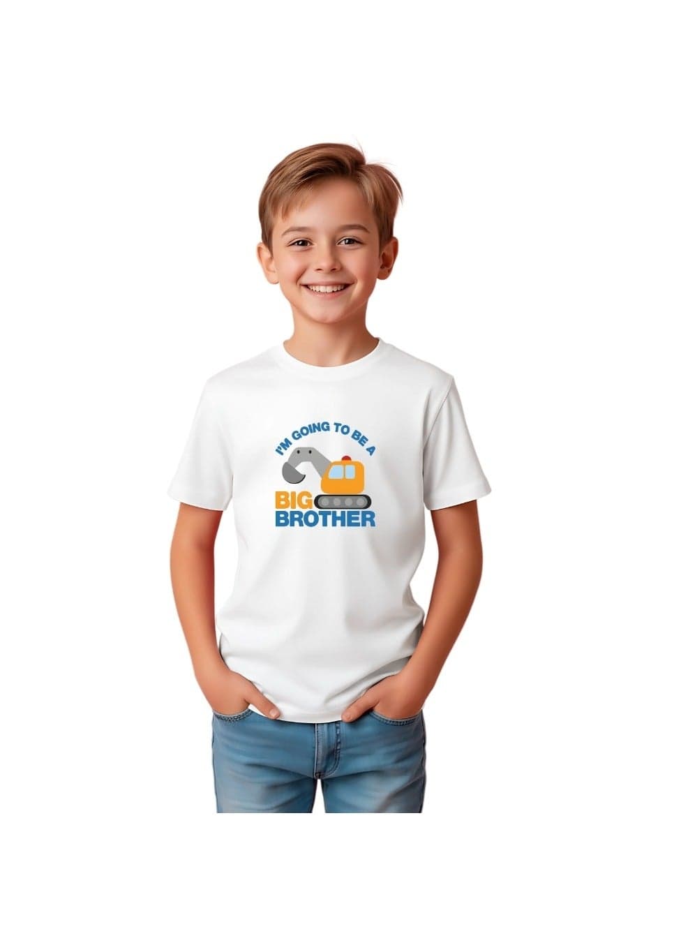 Big Brother Kids Boys T-Shirt - Round Neck, Short Sleeve, Soft and Comfortable Tshirt - Big Brother Announcement Tee for Boys with Fun Big Brother Design