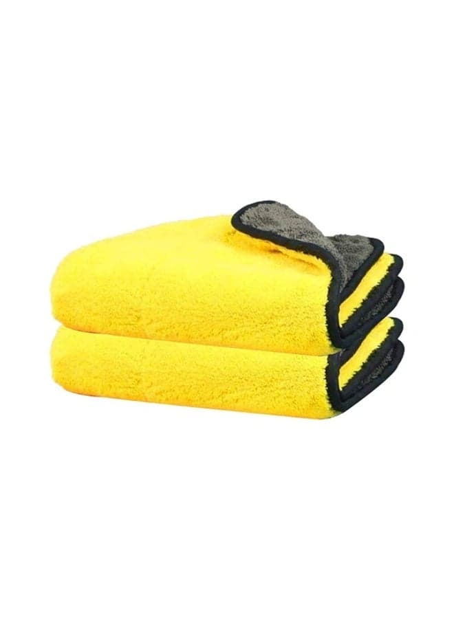 Double Sided Microfiber Cleaning Cloth for Car 2PCS 40x40cm | Ultra Soft Lint-Free Scratch-Free Towels | High Absorbency Car Detailing Cloth for Interior & Exterior Use I Multi Purpose use Car, Home, Office, Kitchen