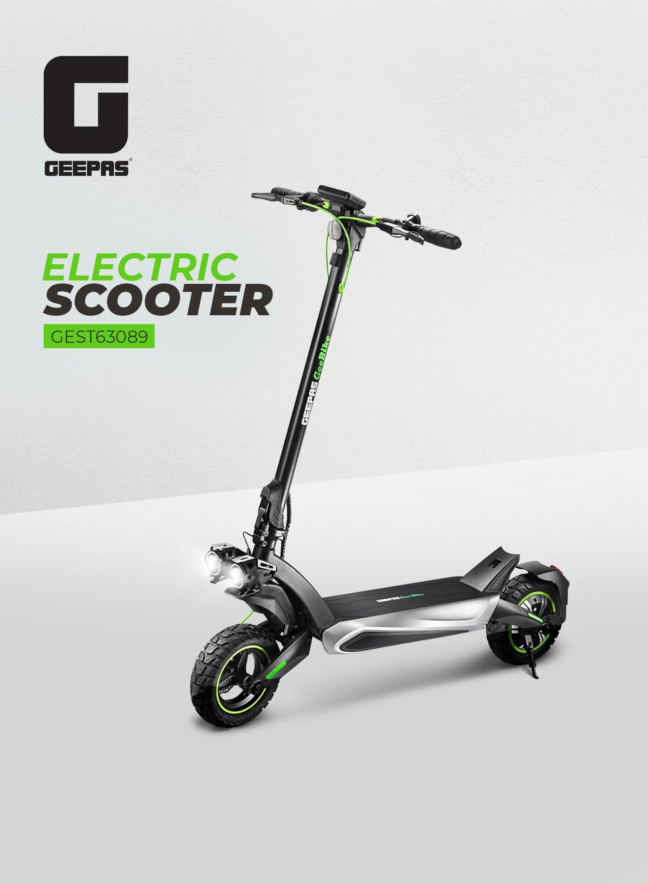 10" Electric Scooter with Suspension Digital LED Display | Brake Lights, Front & Rear Suspension| Adjustable Speed, Powerful Performance | GEST63089 Black