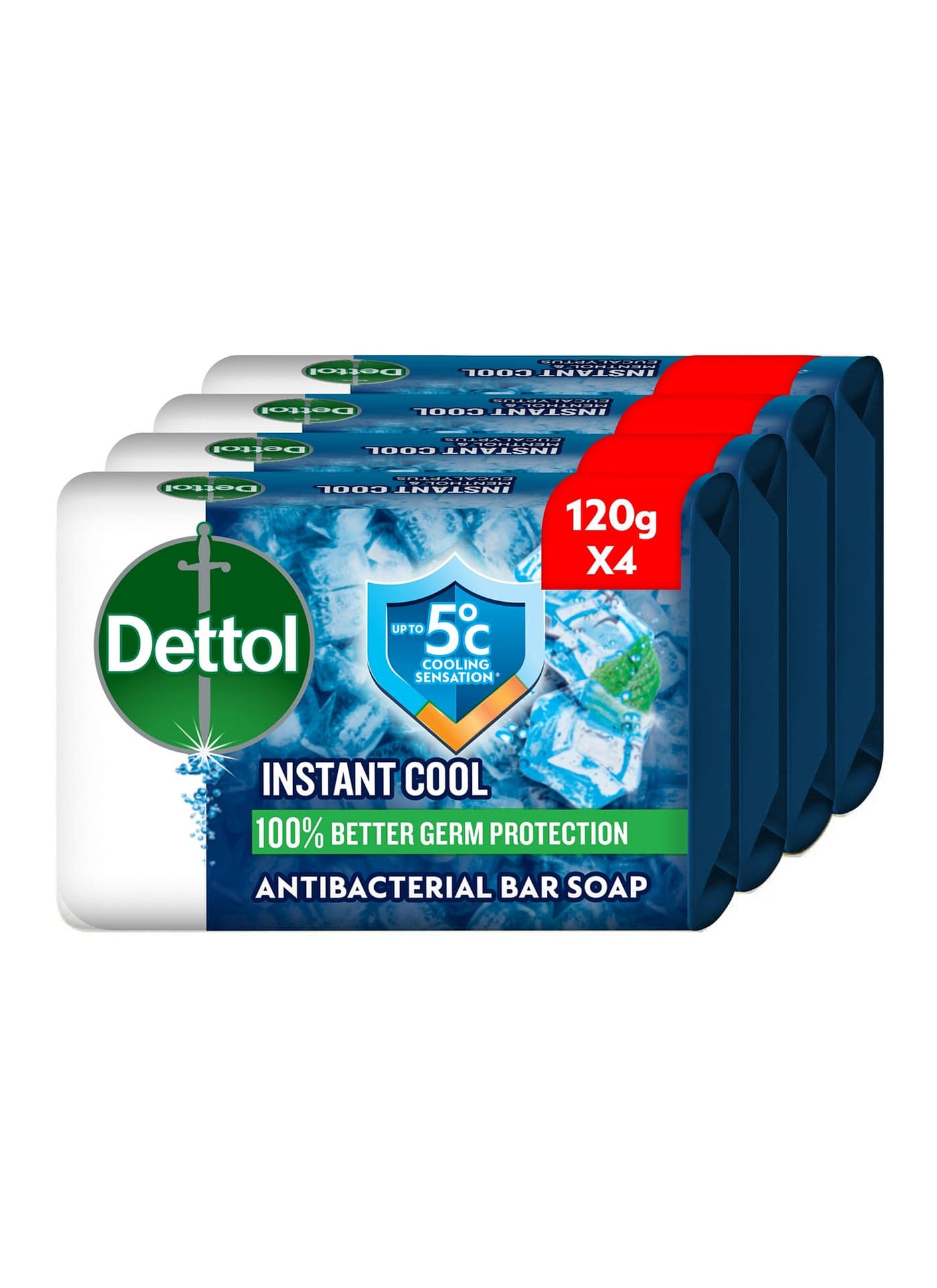 Anti-Bacterial Bathing Soap Menthol And Eucalyptus Fragrance Pack Of 4 120grams