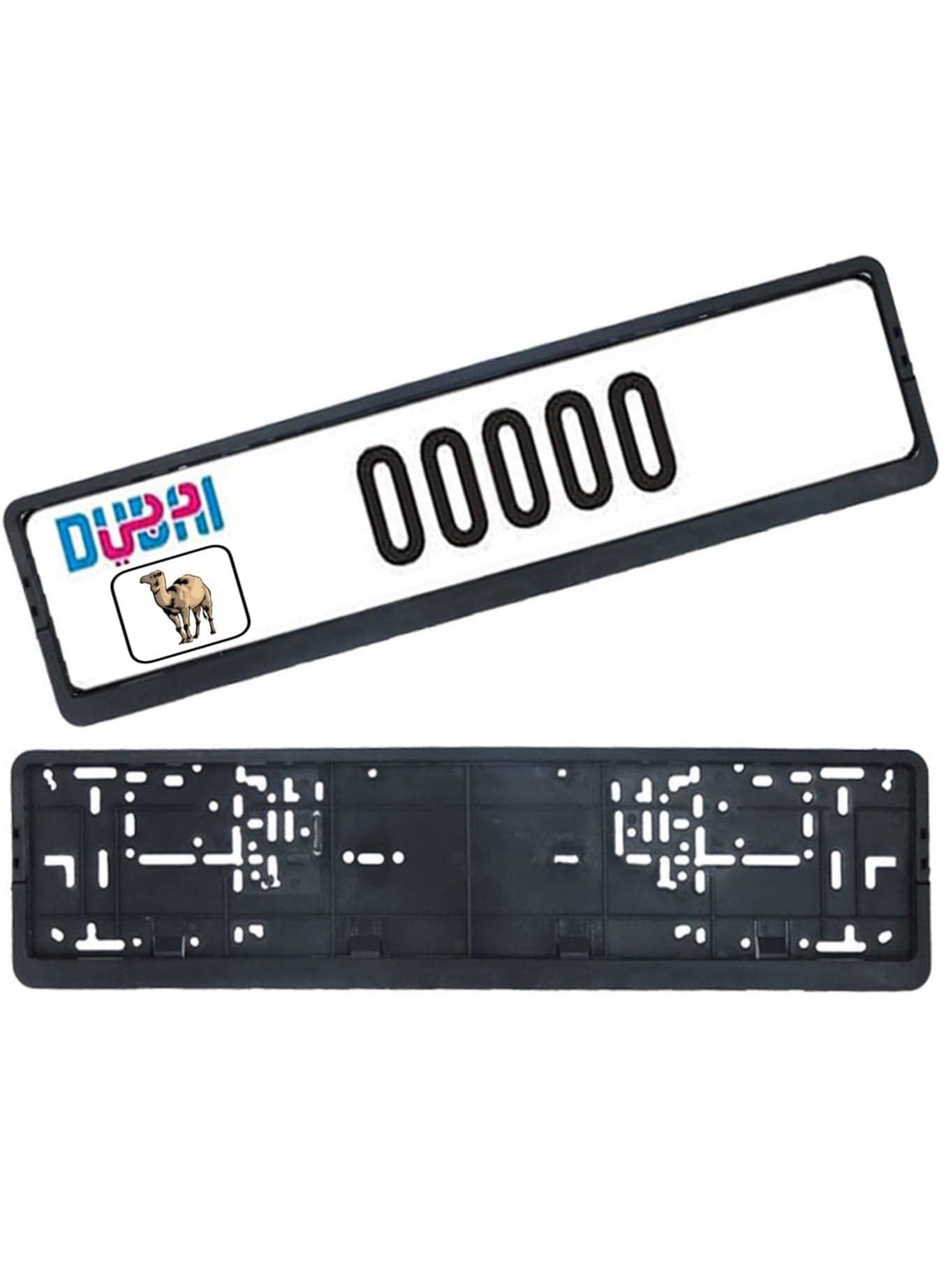 Car Plate Number Holder 2 PCS – Black License Frame – Car Accessories - Long Size 53.5CM – 13CM