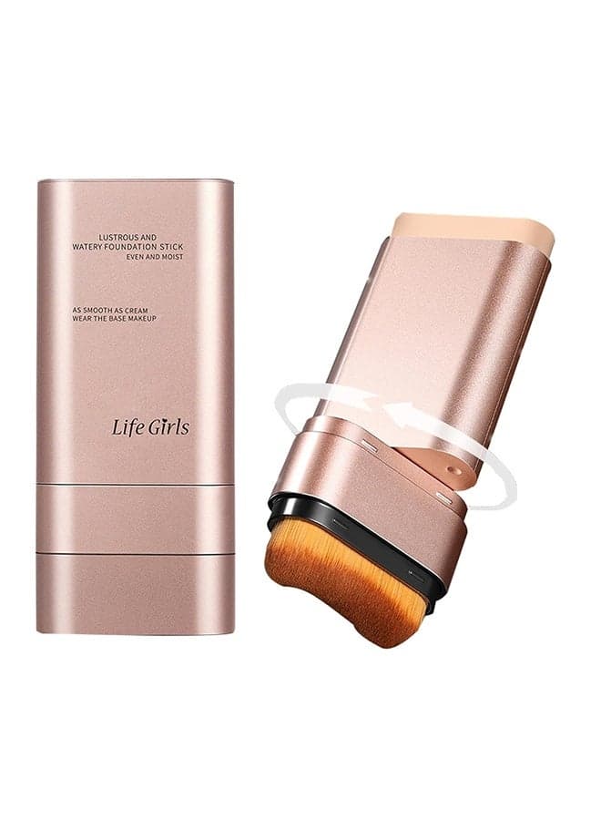 Lustrous And Watery Foundation Stick, Flawless Eraser Foundation Stick, Korean Hydrating Foundation Stick, With Built-In Brush, Lightweight And Can Be Layered, Provides Moderate To Complete Coverage, Creating A Natural Look 02#Natural