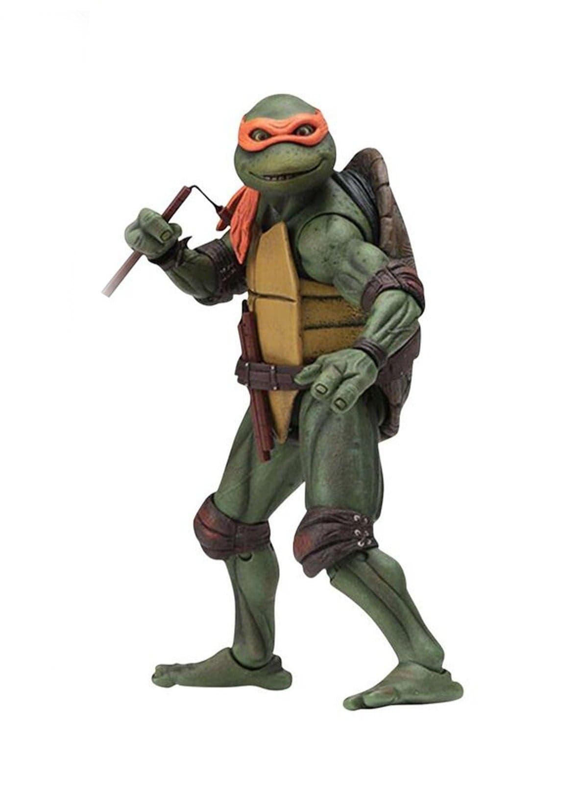 Teenage Mutant Ninja Turtles TMNT 1990 Movie Edition Limited 7-inch Action Figure Model Children's Toy Desktop Ornaments (Turtle Orange)