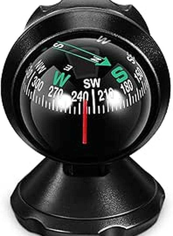 Universal Car Compass Dashboard Mount with High Precision Direction Finder Sphere for Navigation