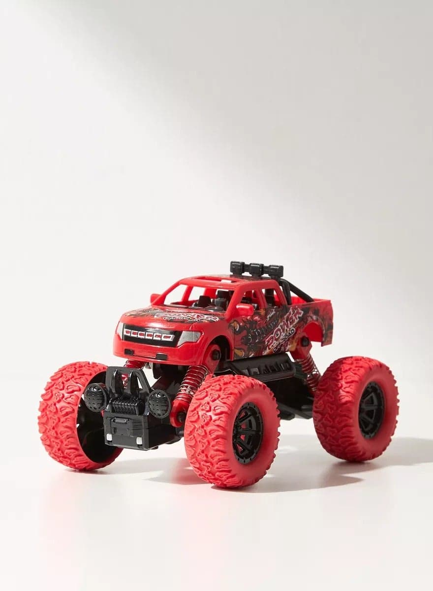 D-Power - Pullback Stunt Off-Roader, Red | No Batteries Needed, Fun for All Ages | 3+