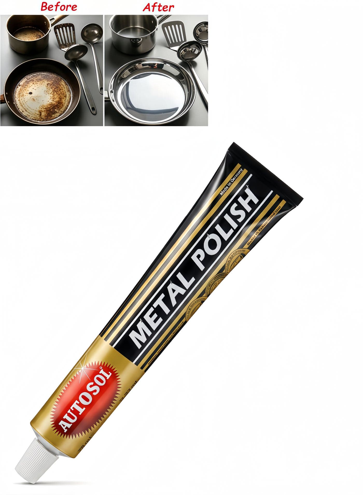 Metal Polish Cream 75ml Rust Remover Cleaner Chrome Brass Steel Shine Restorer Multi Surface Polish Paste for Car Bike Kitchen Tools