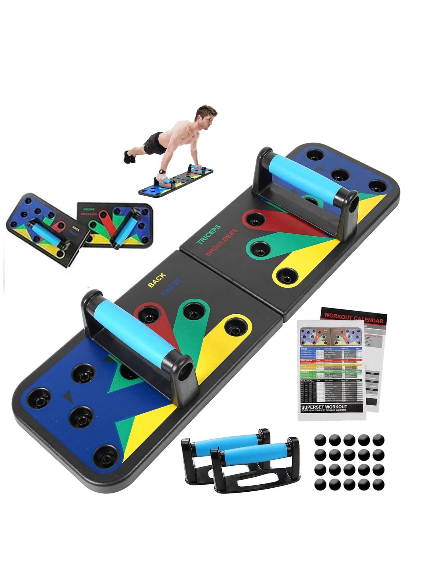 Push up Board for Men & Women | Multi-Function Foldable Pushup Board | Muscle max Push Up Board for Floor Home Workout Equipment | Fitness & Strength Training Equipment