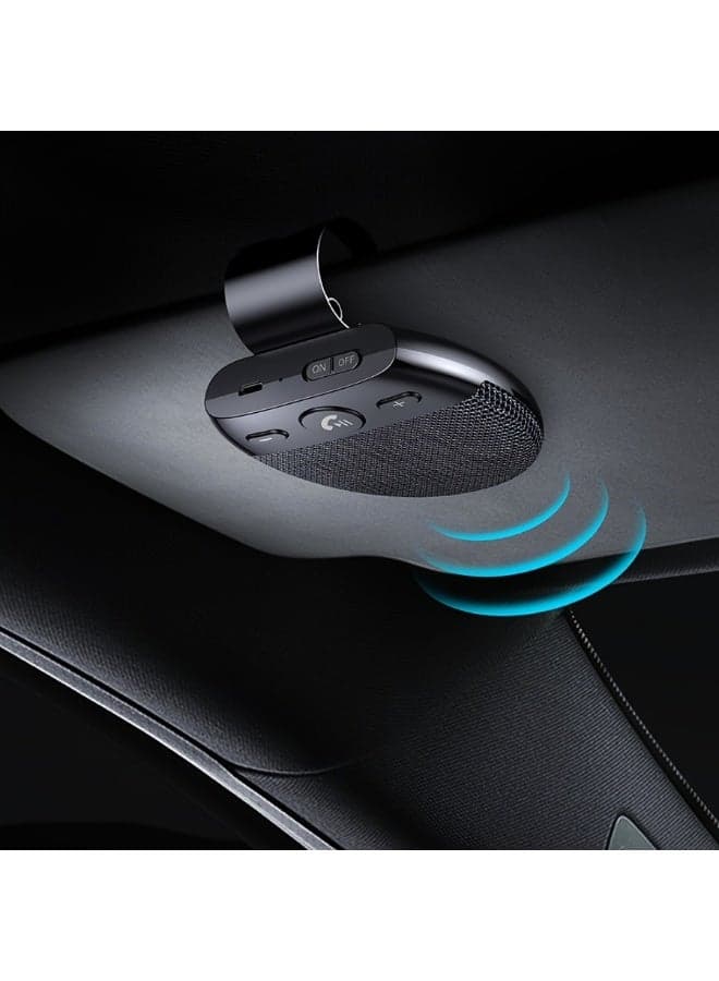 Car Electronics Accessories Wireless Vehicle Car BT Speakers Handsfree Car Kit Hands-free Speakerphone Hands free Sun Visor Music Player with Mic Support to Connect Two Mobile Phones Auto Power on by Car Door Vibration