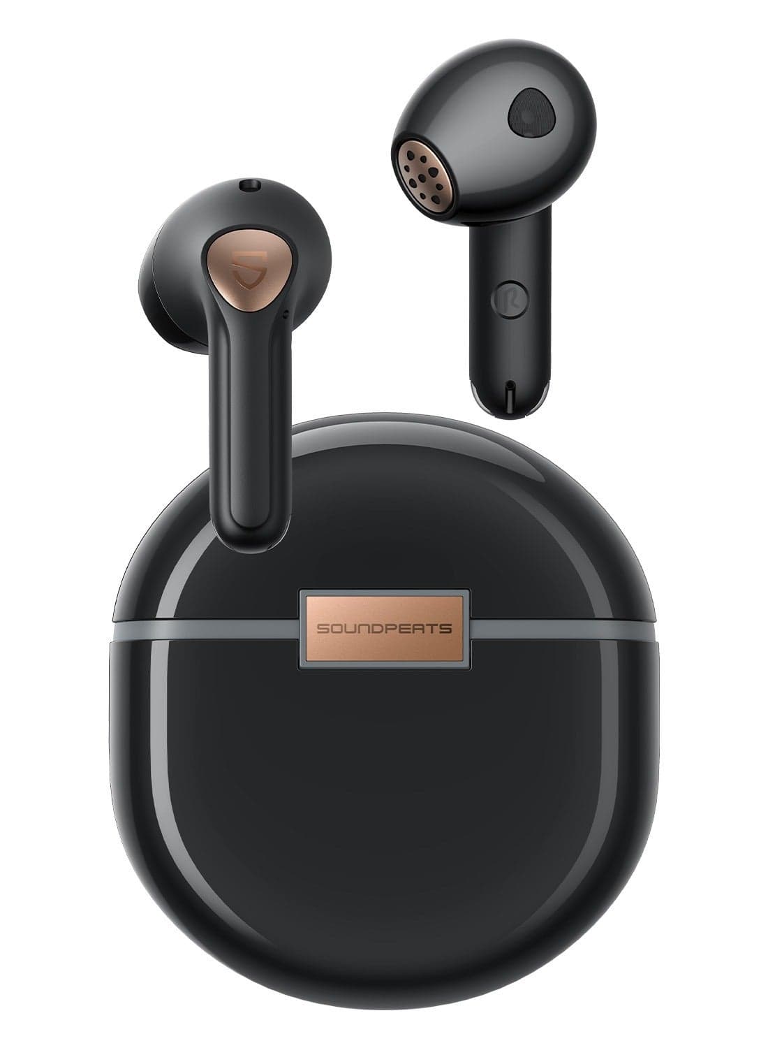 Air4 Lite Earphones Bluetooth 5.3 Hi Res With LDAC Codec, Wireless Earbuds Semi In Ear With 6 Mics Noise Cancelling AI For Calls, Total 30 Hours Playtime, APP Control Black