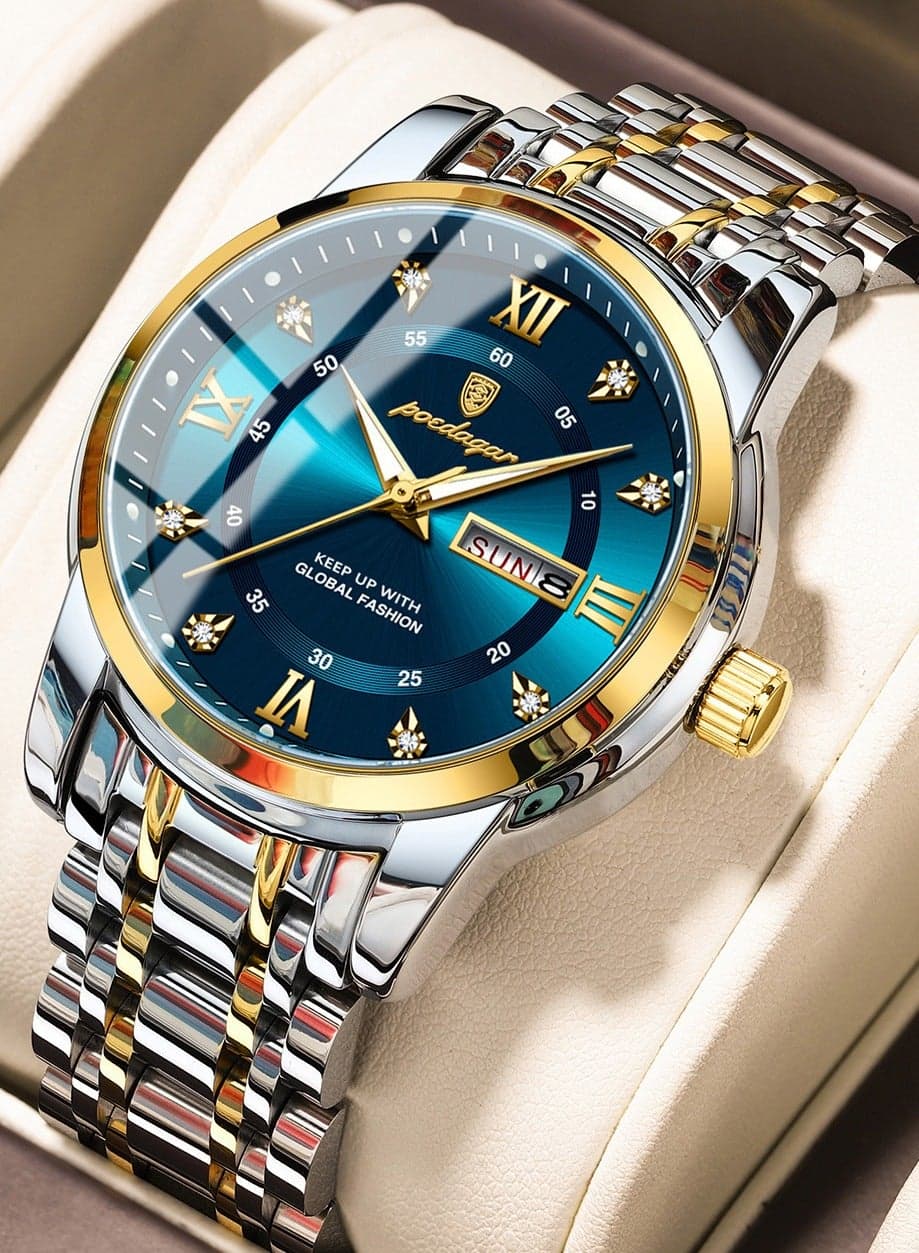 Watches for Men ,Waterproof Luminous Men's Watch Quartz-Case 41mm