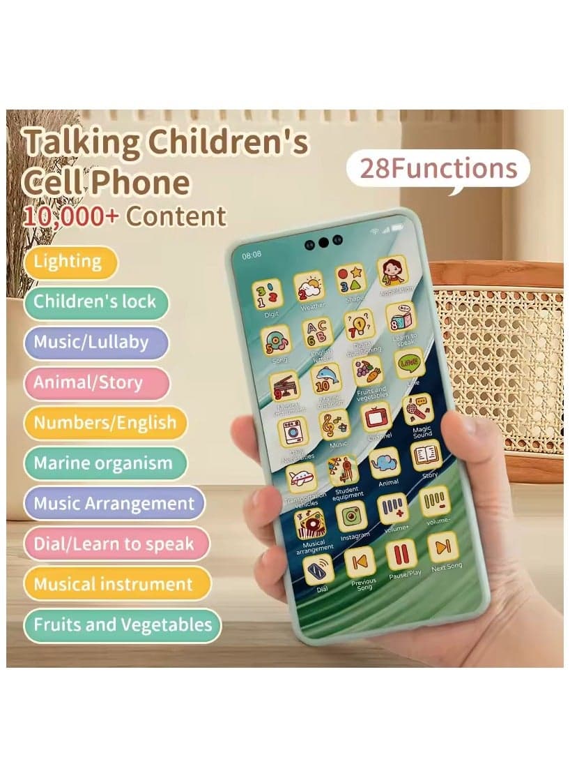 Multi Function Mini Musical Boys Girls Kids Learning Play Smart Cell Mobile Game Phone Kids Phone Toy Assorted Colors