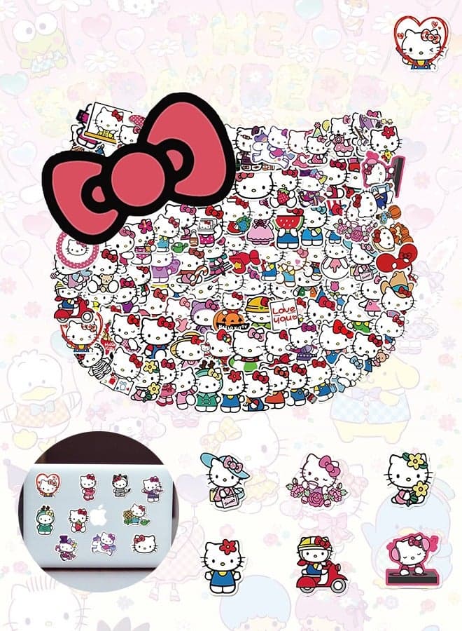 100-Piece Hello Kitty Waterproof Stickers, Premium Waterproof Vinyl Stickers Set, Waterproof Stickers for Laptop, Skateboard, Water Bottles,Computer, Phone,Guitar DIY