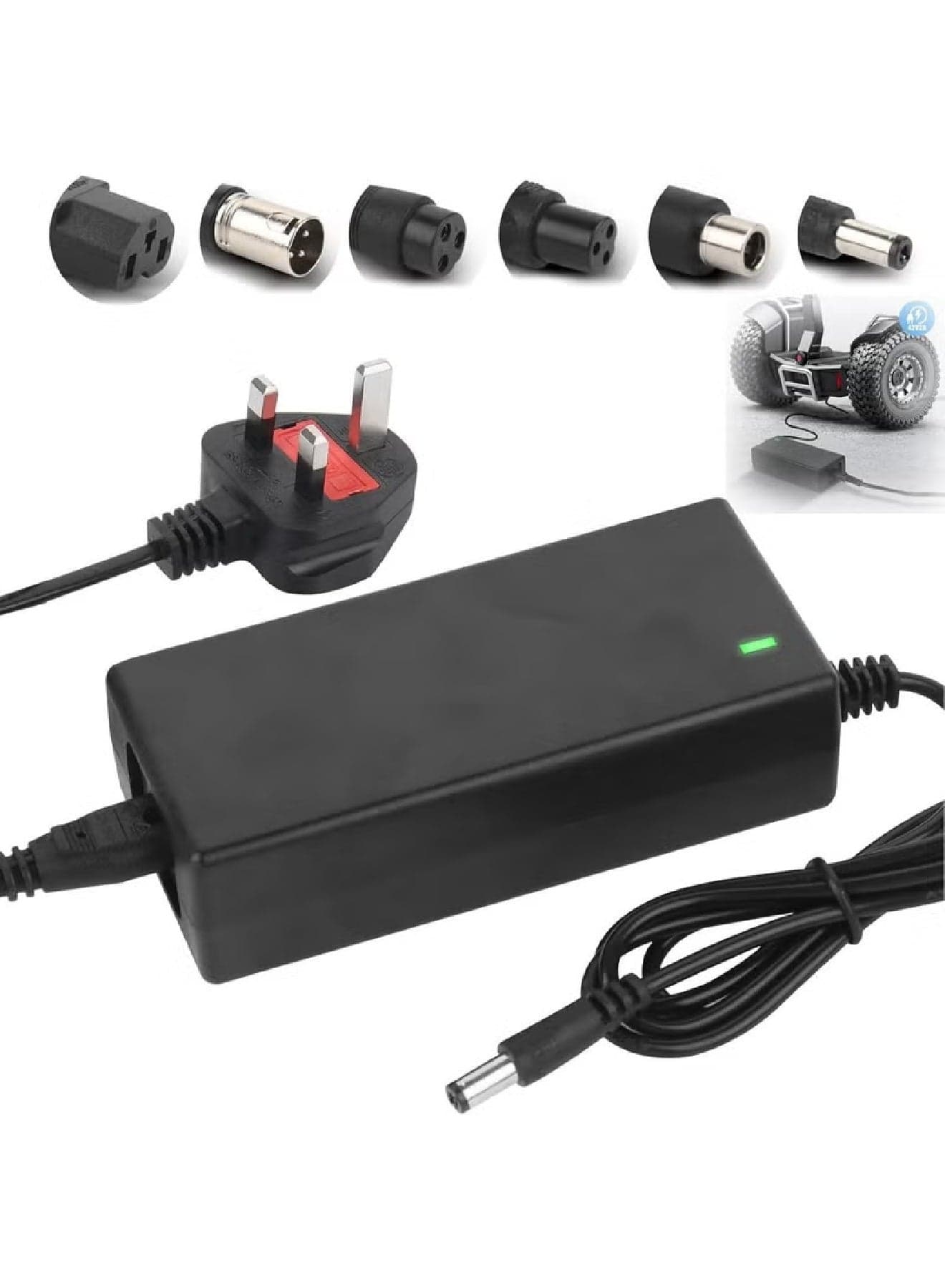 42V 2A Electric Scooter Charger: Scooter Charger 42v Mobility Scooters Battery Recharge, for 36V Li-ion Battery Electrify E-Bike Batterys Fast Recharge for M365 E Scooters Batterys Charging 6 Plugs (Black)