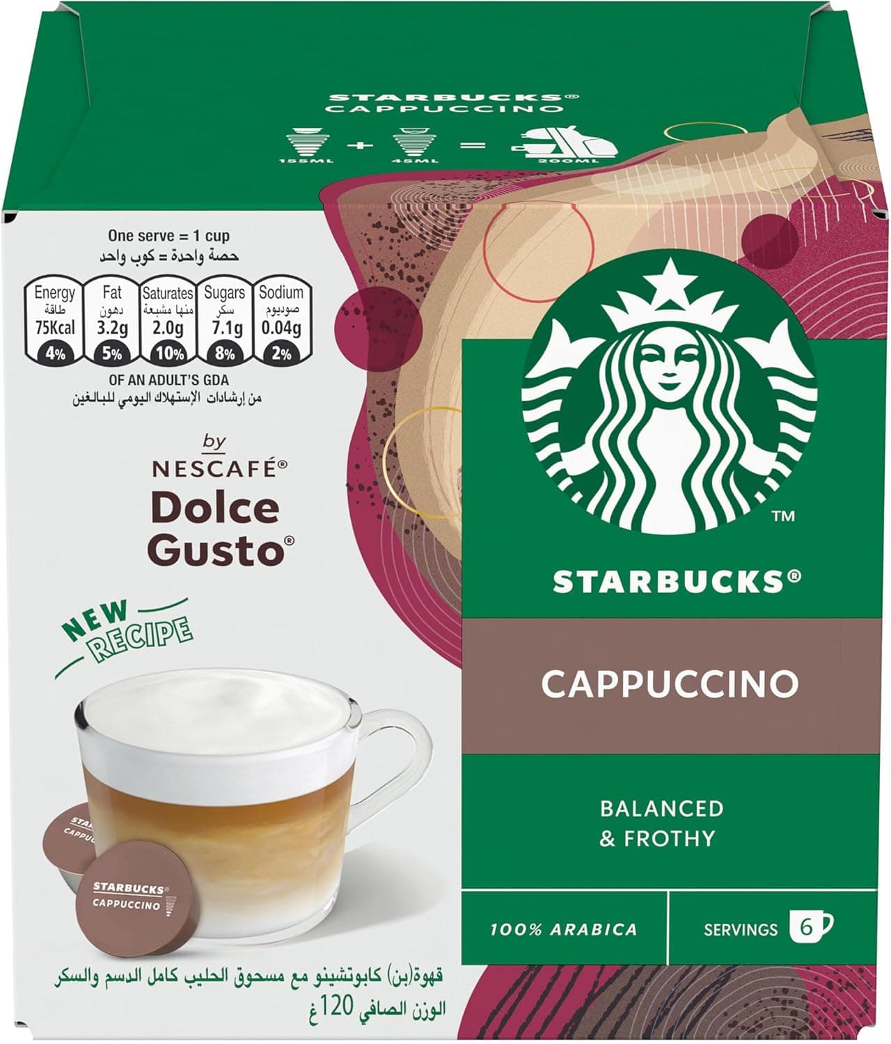 Dolce Gusto Cappuccino 12 Coffee Capsules 120g