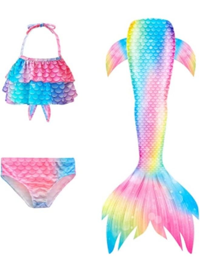 Girls Swimwear Mermaid Tail Swimwear,Bikini Sets,Mermaid Costume Swimsuits for Kids