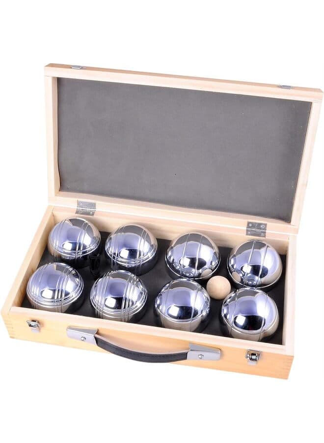 Petanque Balls Set (8 Boule Balls) Luxury Petanque Games - Boules Set in Wooden Box, 8 Pieces