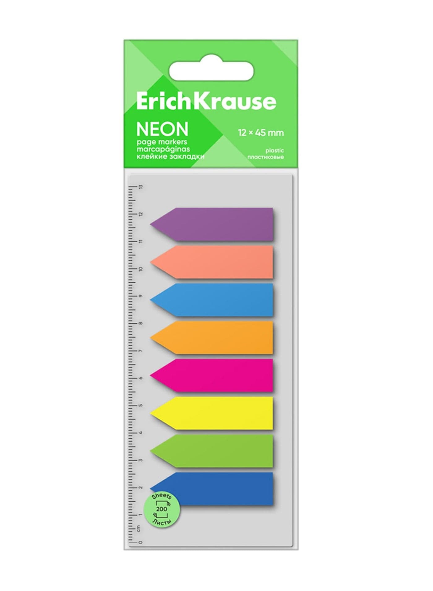 100-Sheet Plastic Page Markers 12x45mm Size Assorted Colours