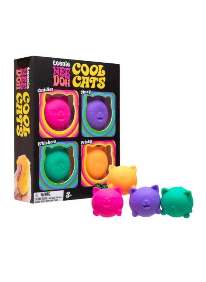 Schylling NeeDoh Hot Shot Teenie Needoh 4-Piece Set - Sensory Squeezable Toys -