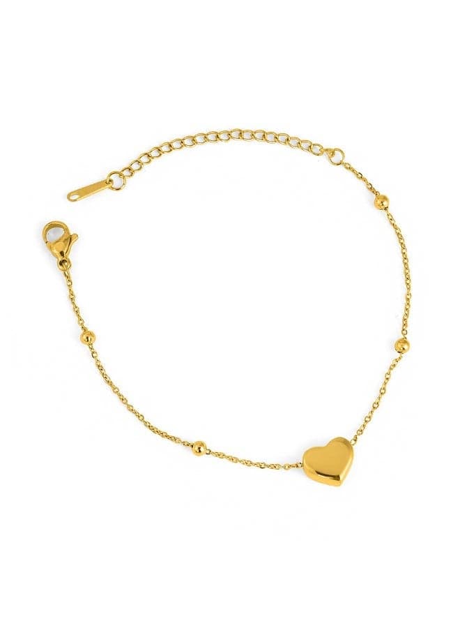 PALMONAS 18k Gold Tone Plated Hearts Charm Bracelet
for Women