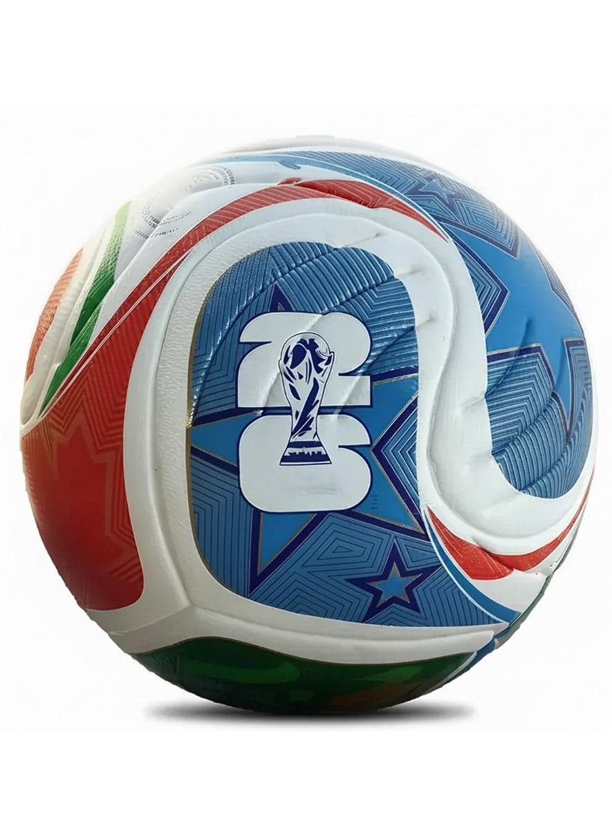 Football Soccer Ball World Cup 2026, Thermal Bonded Trionda League Size 5 PU Leather Hybrid Ball For Training, Match Premium Quality, Durable for Adults, All Playing Conditions Indoor & Outdoor