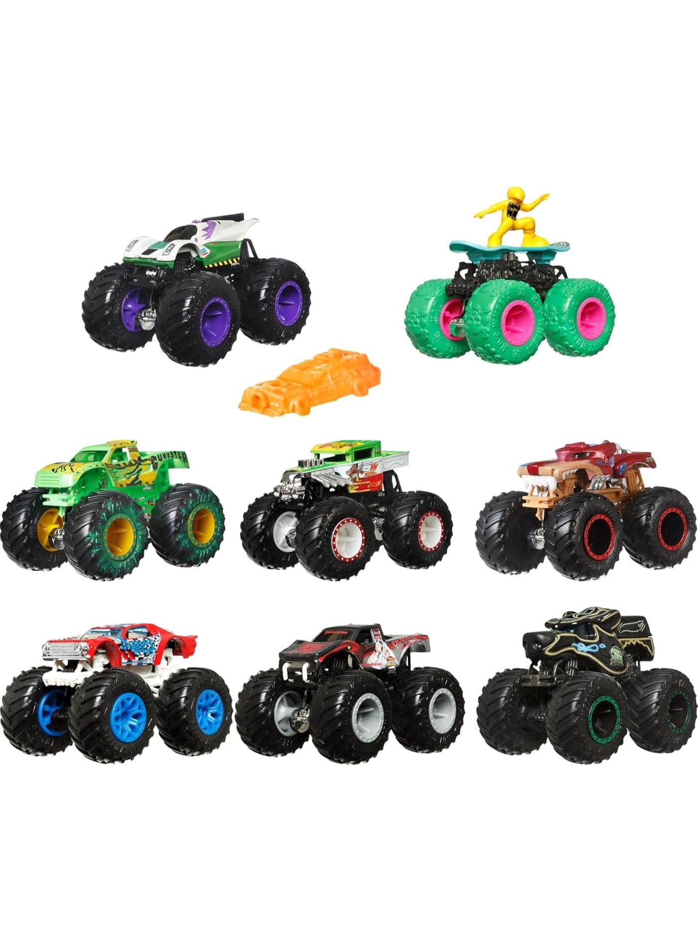 Hot Wheels Monster Trucks 1:64 Scale Die-Cast Assortment with Giant Wheels (color, stype may vary)
