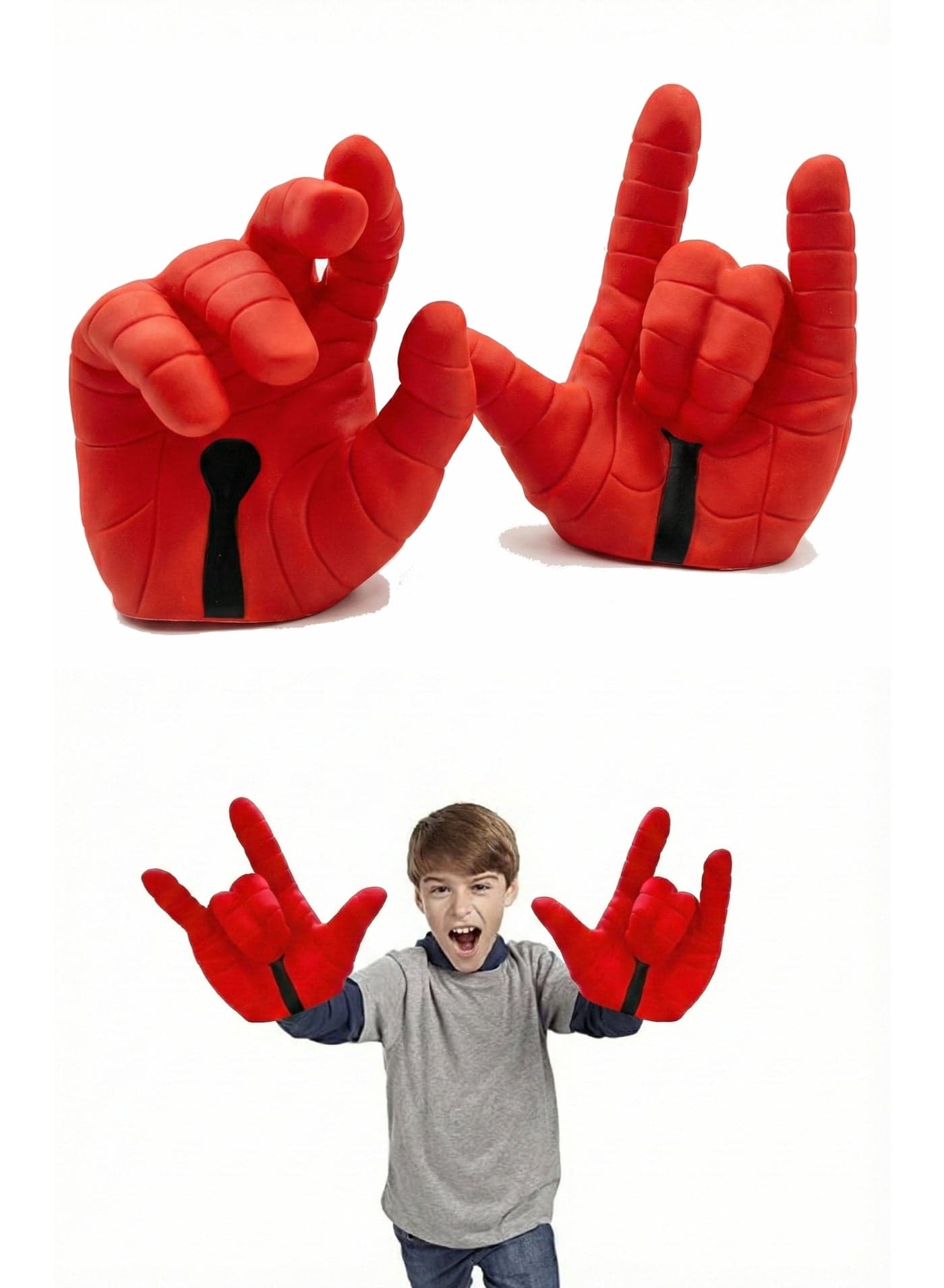 Cosplay Toy Avengers Spiderman Gloves – Soft Red Spider Hero Fists | Rubber-Made Superhero Hands for Kids Costume & Role Play | Avengers Boxing Gloves with Web Pattern Rubber Smash Hands | Birthday Halloween Gift for Boys & Children 3+