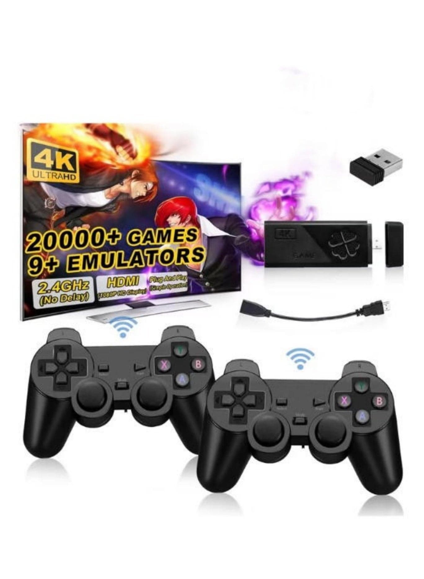 M8 Retro /Lite Dual-Player Gaming Console 2.4G Wireless Controller + 1080P HD | 20,000+ Classic Games Built-in | Supports 10 Emulators | Plug-and-Play | Family Entertainment & Nostalgia Essential