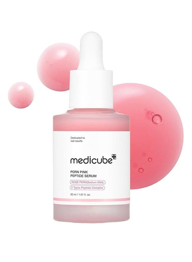 PDRN Pink Peptide Serum - Pink Glow Serum, Peptide, Niacinamide, Hydrating And Moisturizing And Firming, Uneven Skin Tone, Korean Skincare | 1.01 Fl.Oz. (1.01 Fl.Oz)