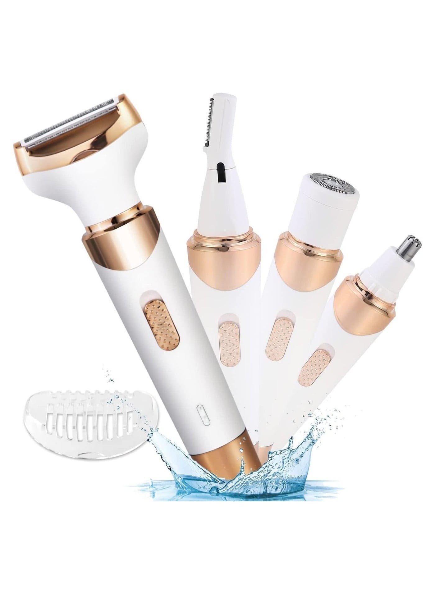 4 in 1 Electric Razor for Women Bikini Trimmer, Women's Shaver Cordless Wet and Dry, Shaver for face, Legs and underarms, Replaceable Trimmer Head, USB Rechargeable