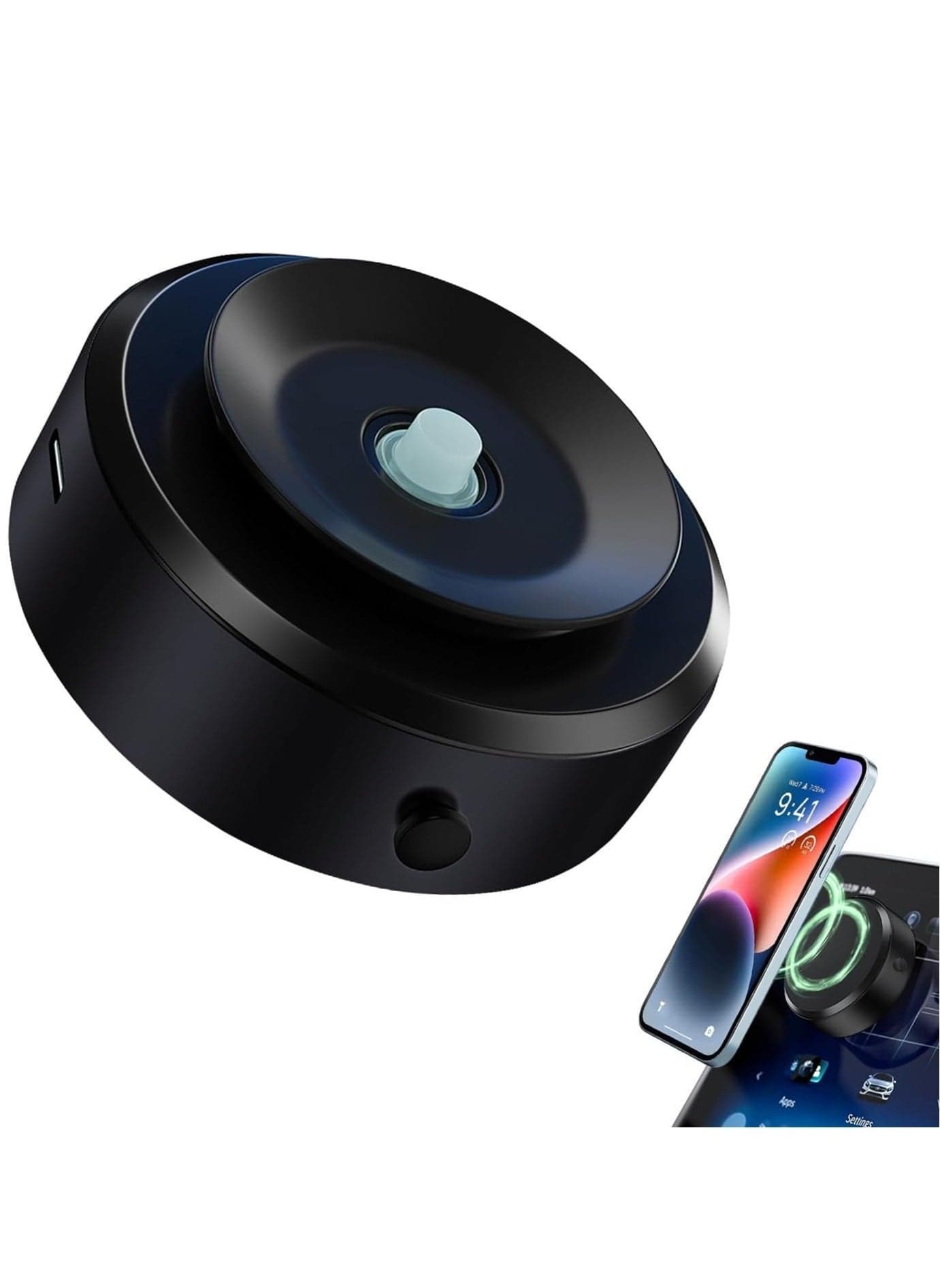 Electric Vacuum Magnetic Suction Phone Mount – Hands-Free Shower Holder, Magnetic Cell Phone Stand for Car, Gym, Mirror, & Smooth Surfaces (Compatible with MagSafe iPhone & Android)