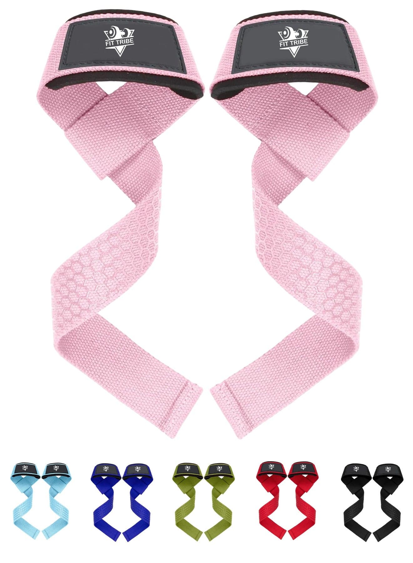 Weight Lifting Straps, Gym Straps for Weight Lifting Support, Powerlifting, Bodybuilding & Fitness, Adjustable Wrist Straps for Men & Women - Strength Training Gym Accessories (Pink)