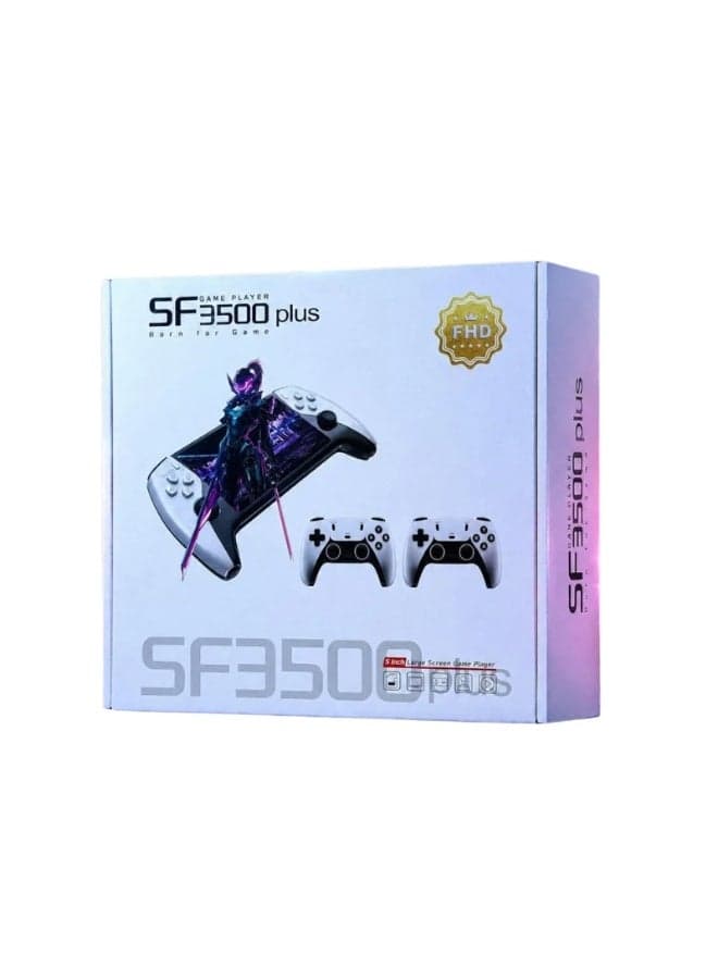 SF3500 Plus Handheld Game Console – 5.0 Inch IPS Display, 2GB RAM, 64GB Storage, Rechargeable Portable Gaming Console with HDMI Output, Type-C Charging & Multi-Language Support