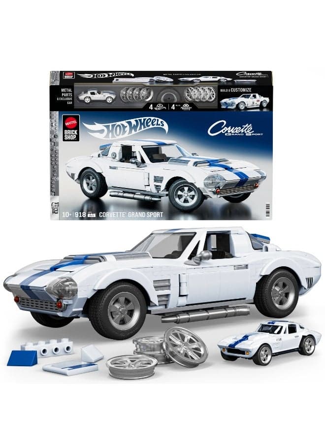 Elite Series Building Set, Corvette Grand Sport with 918 Pieces, Realistic Details and Custom Decals, Adult Collectors and Kids Ages 10+