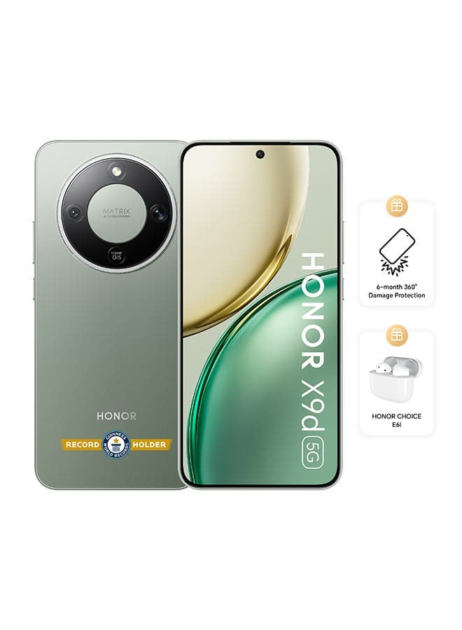 X9d Dual SIM 5G 12GB RAM 256GB Forest Green With Free Choice E6i Earbuds and 6 Month Damage Insurance - Middle East Version