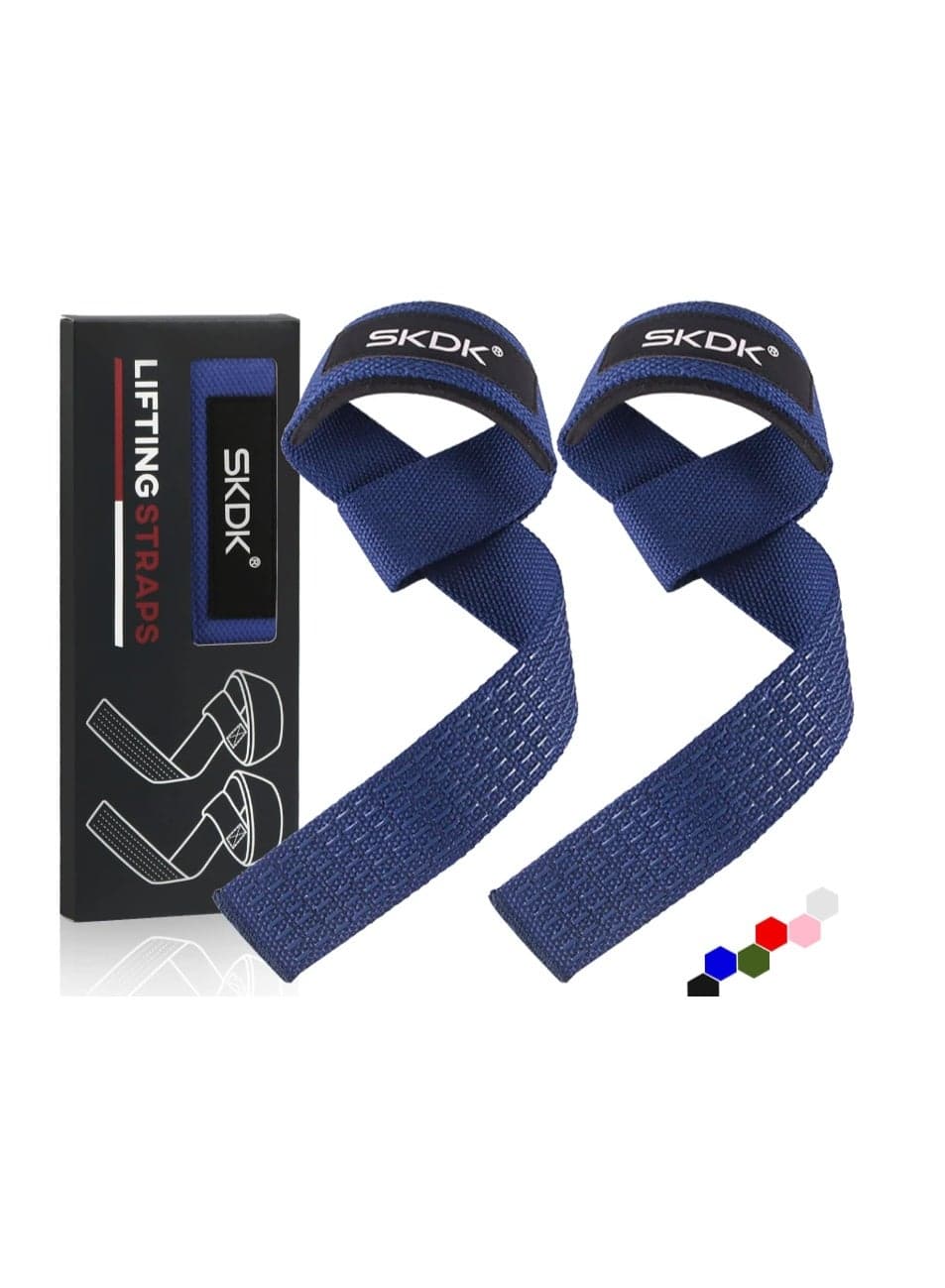 Lifting Straps Deadlift Gym Wrist Straps Weightlifting with Neoprene Cushioned Wrist Padded and Anti-Skid Silicone - for Weightlifting, Bodybuilding - Powder Blue