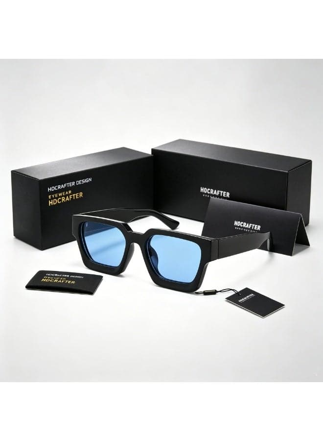 HDCR AFTER Retro Thick Square Sunglasses for Men Women, UV400 Protection