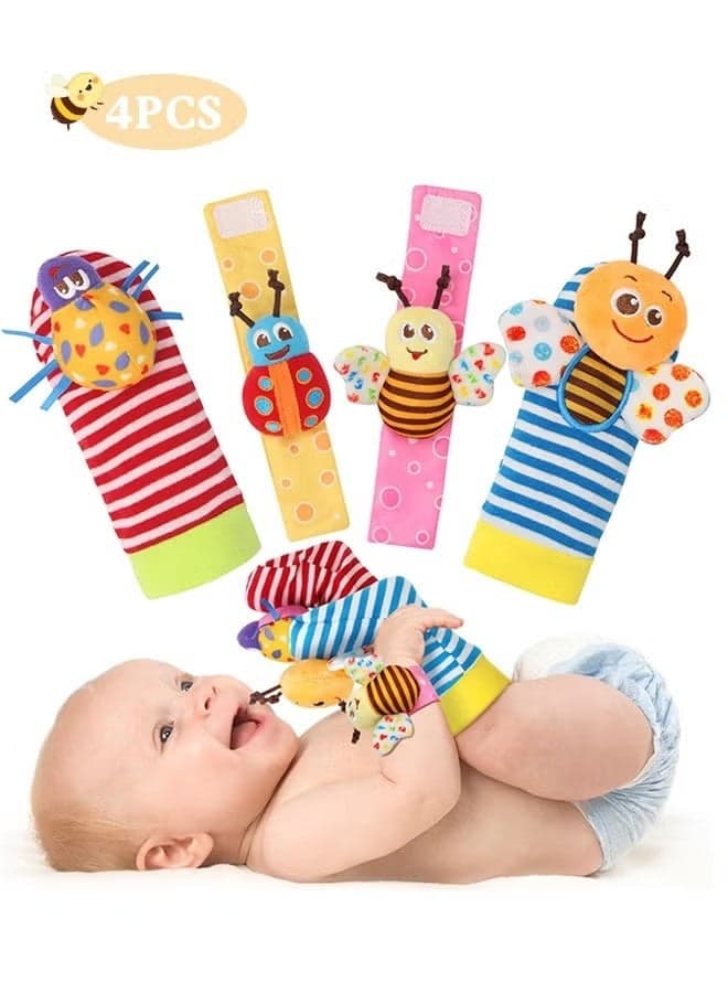Baby Rattles Toys for 0-12 Month, Infant Girl Boy Toys for Babies 3-6 Months, Newborn Hand & Foot Toys for 0 to 9 Months, Baby Shower Gifts Set with Wrist Rattle Socks