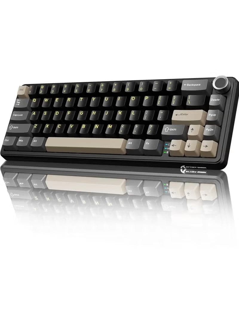 X66 Wireless Mechanical Gaming Keyboard with Knob,Tri Mode USB-C/BT5.0/2.4G Gasket Mounted 60% RGB Gaming Keyboard, Side Printed PBT Keycap,Hot Swappable Strawberry Switch