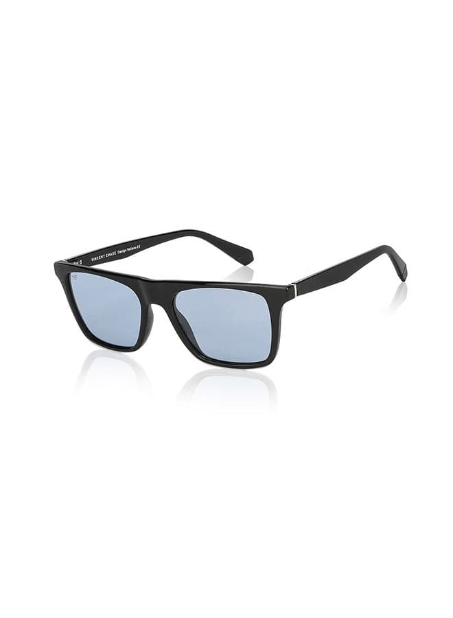 Unisex VINCENT CHASE By Lenskart | Mirage Full Rim Wayfarer Polarized & UV Protected Sunglasses For Men & Women VC S13971 - 53mm - Black